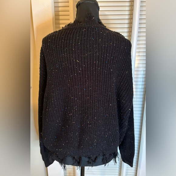 Frayed Hem Tie Neck No Boundaries Sweater - Picture 3 of 8